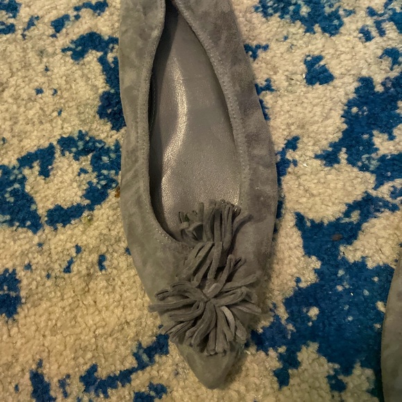 J Crew Pointed Toe Gray Suede Flats - Picture 2 of 7